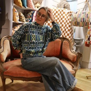 Sweat Loose Ethnique fond bleu