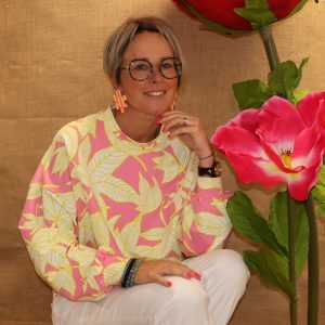 Sweat Loose Floral fond rose