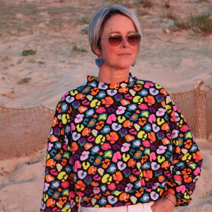 Sweat Loose Léopard coloré fond noir