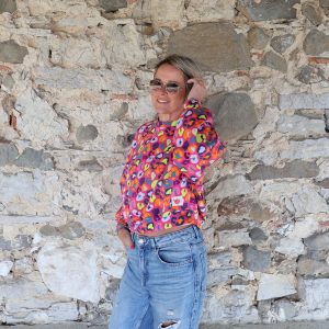 Sweat Loose Léopard coloré fond rose