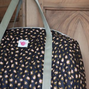 Alternative view of Sac Poppins Léopard noir/kaki/rose