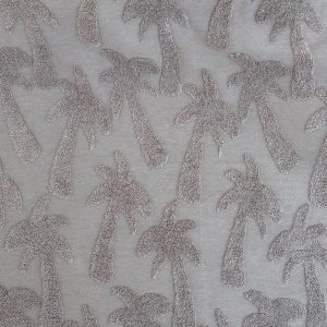 Tissu French Terry éponge Coconut- sable - motif palmier