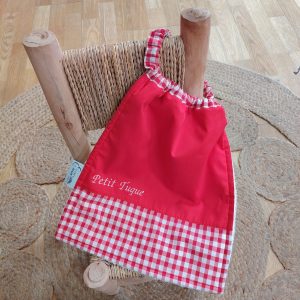 Serviette élastique vichy - rouge