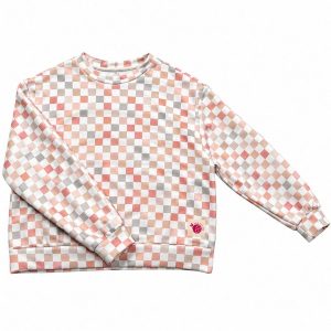 Sweat carreaux rose