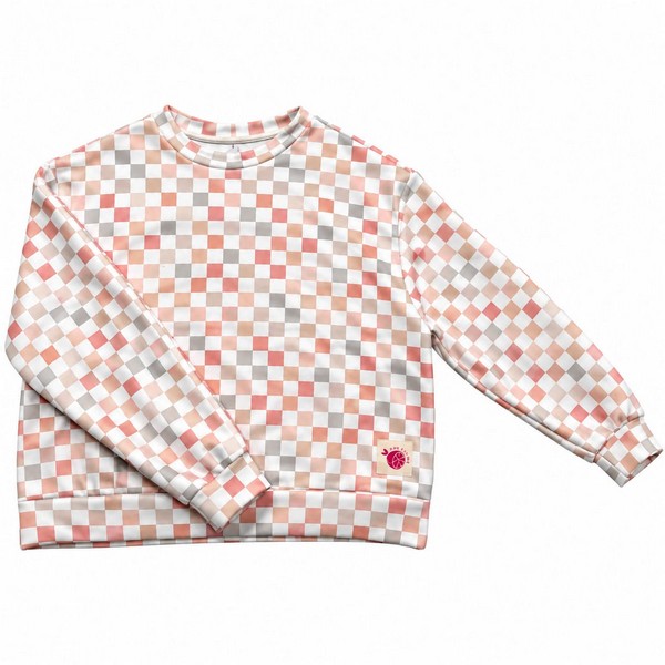 Sweat carreaux rose
