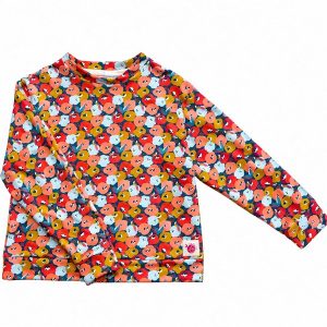 Sweat fleuri rouge - jaune - blanc - vert - oiseaux
