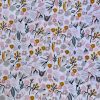Tissu fleuri gris rose moutarde