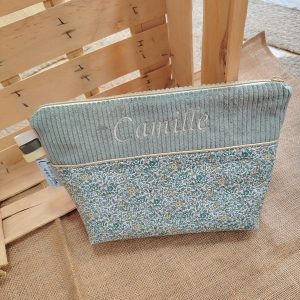 Trousse de toilette liberty - katy - millie - vert