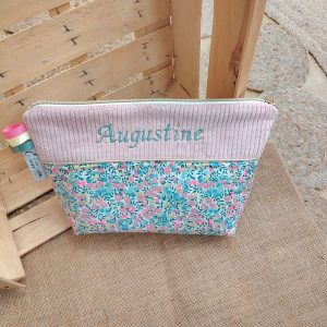 Trousse de toilette liberty - wiltshire - rose - neon - velours - rose